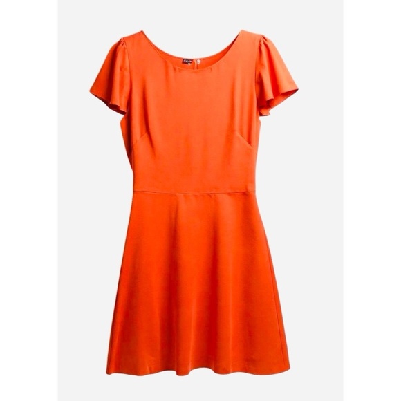 London Time Women’s Coral Size 6 Flutter Short Sleeves Dress - Picture 2 of 4